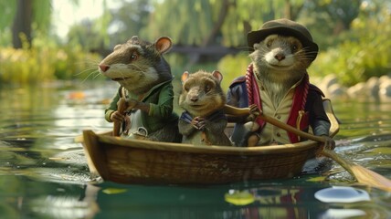 The Wind in the Willows Toad, Rat, Mole, and Badger in a merry adventure on the river