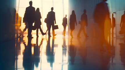 Background concept with business people silhouette at work : Generative AI