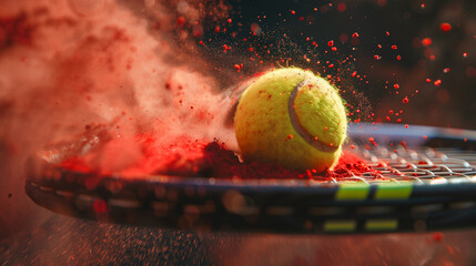 Tennis Ball Collision: The Moment of Impact 