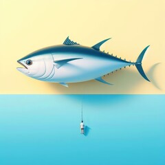 Obraz premium Hope at Sea: The Journey of Small Fishermen with Tuna