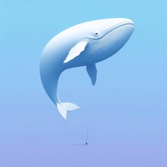 Illustration of Whale and Tiny Fisherman: Friendship in the Vast Ocean