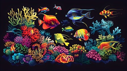 Vibrant Coral Reef Teeming with Colorful Marine Life Symbolizing the Beauty and Fragility of Underwater Ecosystems