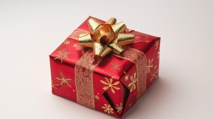 Obraz premium Christmas gift box Set against a white background