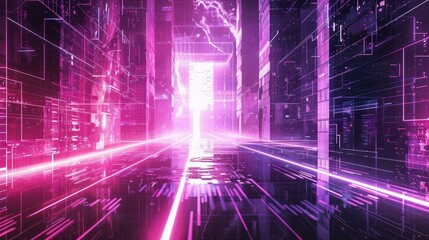 Digital art with sci-fi elements and vibrant color schemes, creating a futuristic aesthetic