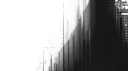 Futuristic abstract horizontal semitone, Black jagged lines half tone, on white and transparent background