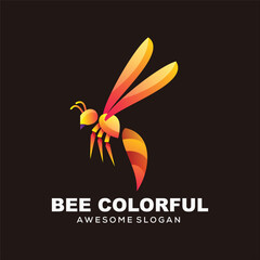 bee logo colorful gradient