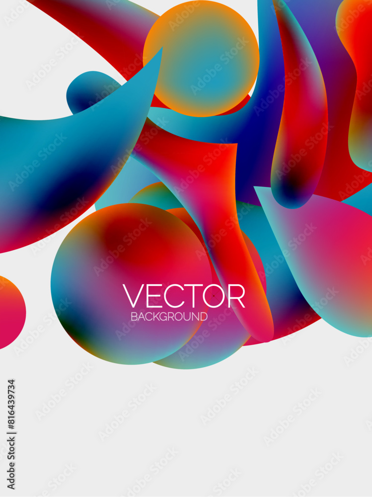 Poster vector abstract glowing shapes background