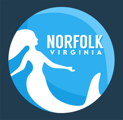 norfolk virginia with the silhouette of a mermaid