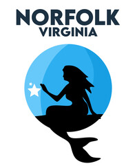 norfolk virginia with the silhouette of a mermaid
