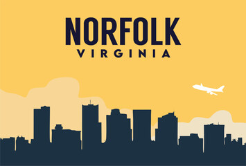Naklejka premium norfolk virginia with beautiful views of norfolk city