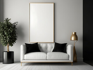 Living Room Wall Poster Display in Modern Interior Design.