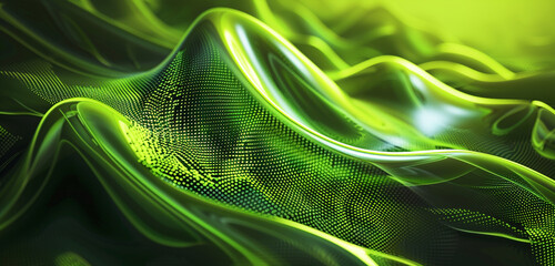 Naklejka premium Summer patterns vibrant lime green digital morphing.