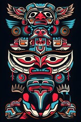 Vibrant Inuit Inspired Tattoo Design with Totems Igloos and Arctic Wildlife