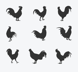 Majestic Poultry Collection, Exquisite Rooster and Hen Silhouette Set for Farmhouse Decor and Rustic Charm