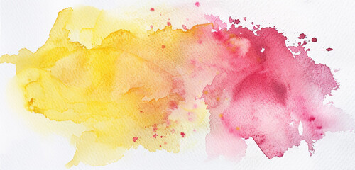 Deep magenta and soft yellow tints on white.