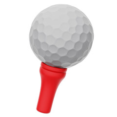Golf Ball 3D Rendering Icon Isolated Transparent Background