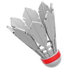 Shuttlecock 3D Rendering Icon Isolated Transparent Background