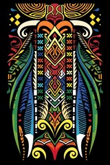 Vibrant Tribal Tattoo Pattern Inspired by Polynesian Culture