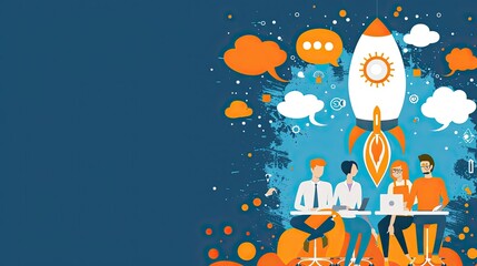 Naklejka premium banner background of National IEEE Global Engineering Day theme banner design for microstock, no text, and wide copy space
