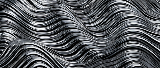 Abstract Chrome Waves Background