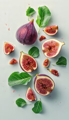 Falling Fig Fruit Isolated Background