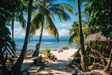 Obraz premium Summer beach vacations and tropical destinations.