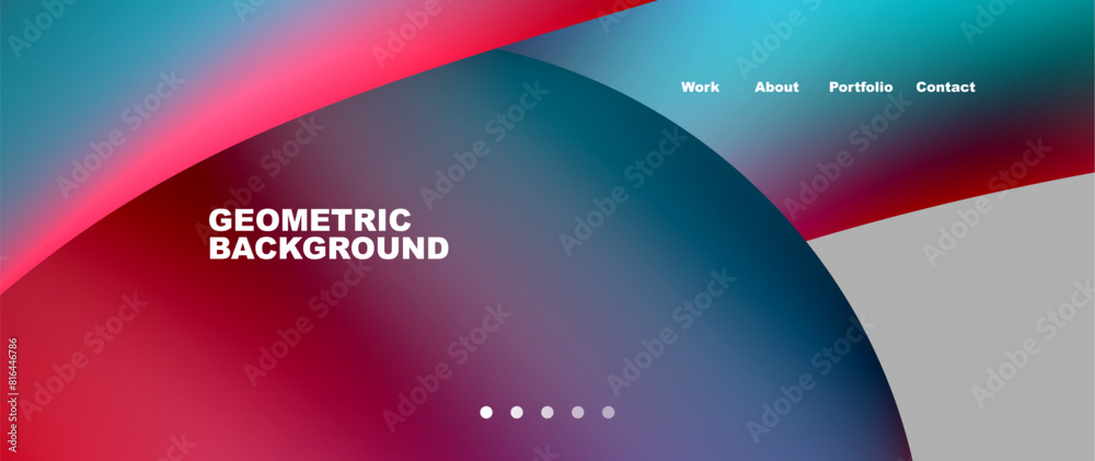 Aufkleber Bright multicolored geometric abstract shapes. Minimal trendy simplicity concept. Modern overlapping forms