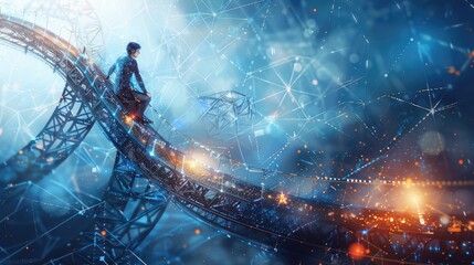 Fototapeta premium banner background of National IEEE Global Engineering Day theme banner design for microstock, no text, and wide copy space