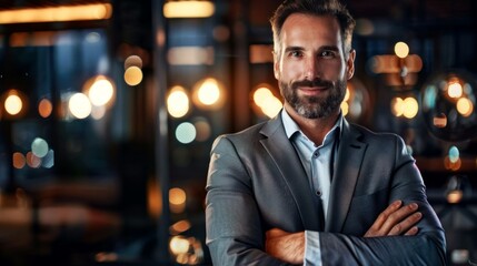 Fototapeta premium portrait businessman stand on digital background