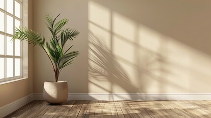 A plant in vase near the window, modern living room scene  - Powered by Adobe