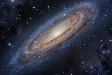 Obraz premium Spiral Galaxy Twinkling in Cosmic Tapestry