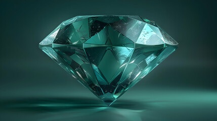 A green diamond emerald is shown in a close up