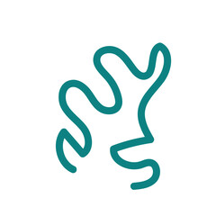 Obraz premium Green abstract shape line decor