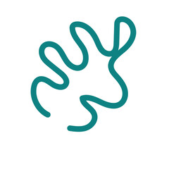 Green abstract shape line decor