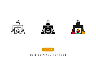 Incinerator Icon. Combustor Waste To Energy Pictogram Graphic Illustration. Isolated Simple Line Icon For Infographic, App and Web Button.
