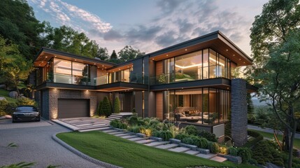 Fototapeta premium modern house. residential area
