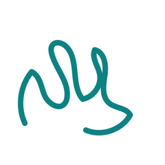 Green abstract shape line decor