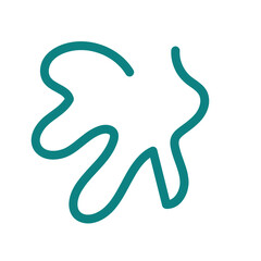 Green abstract shape line decor