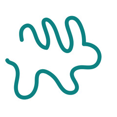 Green abstract shape line decor