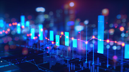 Abstract Stock Market Chart Showing Data Analysis