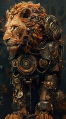 Lion Steampunk Cyborg