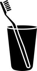 Toothbrush in cup icon vector