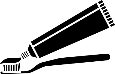 Toothbrush and toothpaste icon vector