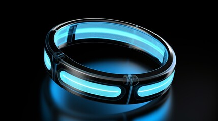 glowing blue ring on a black background
