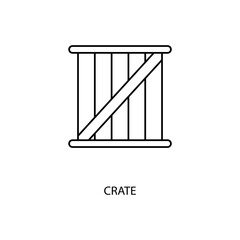 crate concept line icon. Simple element illustration. crate concept outline symbol design.