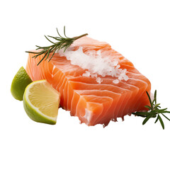 fresh salmon steak with herbs