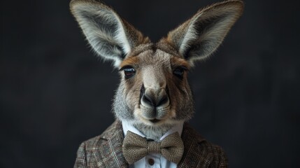 Obraz premium A kangaroo wearing a suit and tie