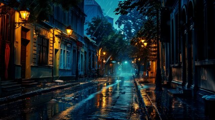 Fototapeta premium landscape night stree of city modern, background