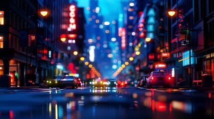 landscape night stree of city modern, background