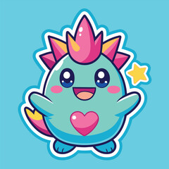 illustration of a cute trending and aesthetic sticker 